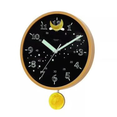 Imagem de KEG801302 Relógio criativo oscilante para sala de estar quarto relógio de parede simples silencioso relógio luminoso montado na parede, adequado para sala de estar, estudo e quarto. Relógio de parede
