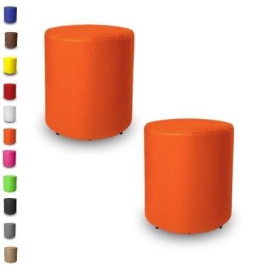 Imagem de Kit 2 Puffs Banqueta Redondo Decorativo Cubo Quarto Sala De Jogos/Esta