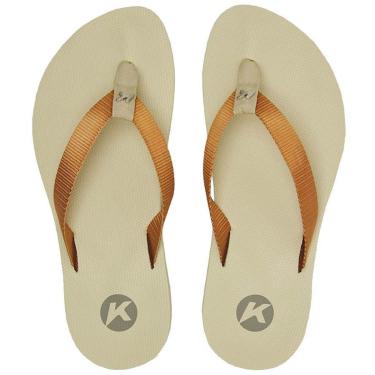 Imagem de Chinelo Kenner Kyra Slim Feminino - Branco e Bege - 34-Feminino