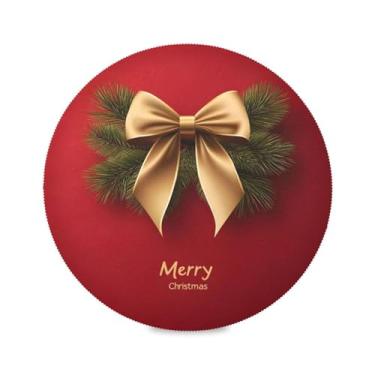 Imagem de STAYTOP Jogo americano redondo de gravata borboleta dourada 6 peças, tapetes de mesa antiderrapantes fáceis de limpar para decoração de mesa de festa de churrasco em casa