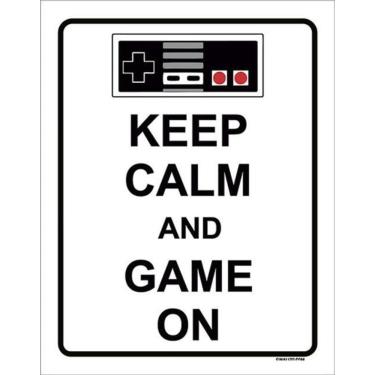 Imagem de Kit 10 Placas Keep Calm And Game On 36X46