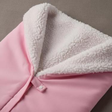 Imagem de Saco Porta Bebê Casulo Percal com Sherpa Multifuncional para Carrinho Berço e Colo 38x63cm Rosa