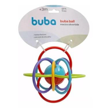 Imagem de Brinquedo Chocalho Mordedor Bebê Macio E Flexível Buba Ball
