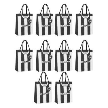 Imagem de Kit 50 Sacola Papel Off-Set Alça Gorgurão Botafogo Presente