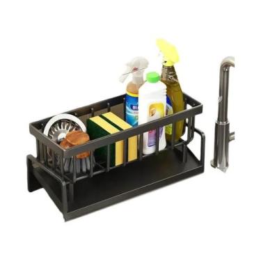 Imagem de Suporte De Parede Durável Em ABS Para Esponja E Sabão De Pia De Cozinh