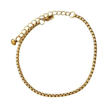 Imagem de Tornozeleira De Pérolas Em Aço Inoxidável Banhado a Ouro 18K Para Mulh