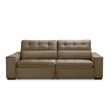 Imagem de Sofa Retratil Reclinavel 2 Lugares 2,00 Vitória Veludo Capuccino Lansofbr