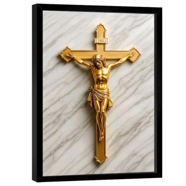Imagem de Quadro Decorativo Jesus Na Cruz Dourado
