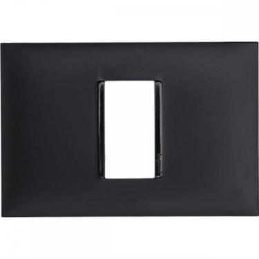 Imagem de Placa Pial Plus+ Preta 4X2 - 1 Modulo Horizontal - 618501Pt - GL ELETR