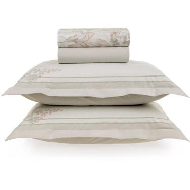 Imagem de Jogo de Cama Karsten Amélia 200 Fios 4 Peças Queen Bege
