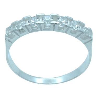 Imagem de Anel em Prata 925 Meia Aliança com Zircônias de 2,50 mm - Design Elega
