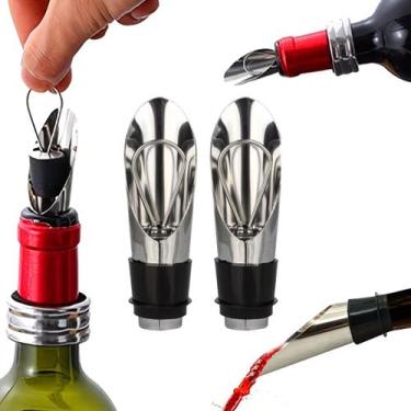 Imagem de Kit com 2 Bicos Dosador De Bebidas com Tampa Rolha para Vinho Espumant