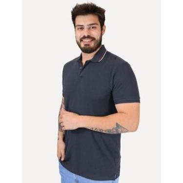 Imagem de Polo Aramis Masculina Piquet Gola Duo Frisos Azul Marinho-Masculino