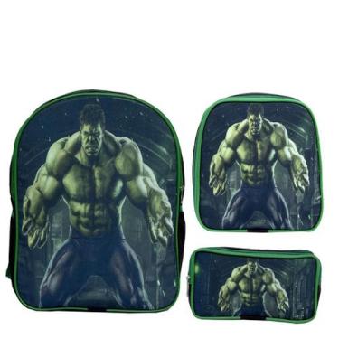 Imagem de Mochila Infantil Masculina Incrivel Hulk 3D Passeio Costas - TOYS 2U
