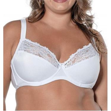 Imagem de Sutiã Lousane Renda Nadador Aro Sem Bojo Plus Demillus 064086, Branco,