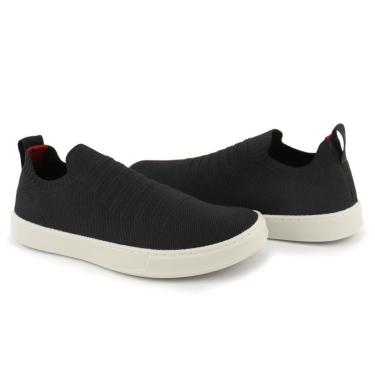 Imagem de Tênis Knit Trançado Casual Masculino Slip On Malha Respirável Sem Cadarço Super Leve e Confortável-Masculino