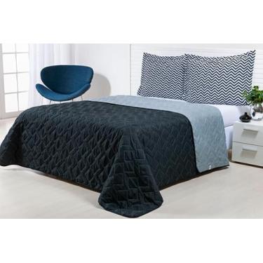 Imagem de Cobre Leito Quenn 3 Peças Microfibra Dupla Face Chevron - Thais Enxova