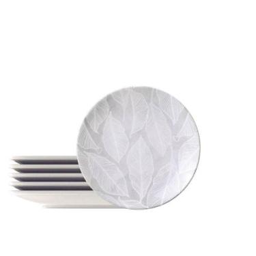 Imagem de Kit Prato Sobremesa Tramontina Arbo Em Porcelana Decorada 19 Cm 6 Peça