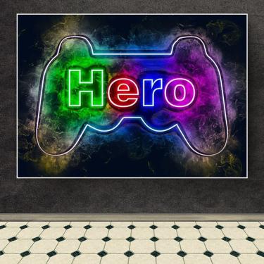 Imagem de Imagem de pintura de parede Neon Hero Game Controller 40x60cm