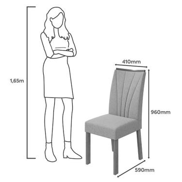 Imagem de Cadeira para Mesa de Jantar Apogeu kit 02 Peças Veludo Liso Capuccino Amêndoa Clean – Lopas