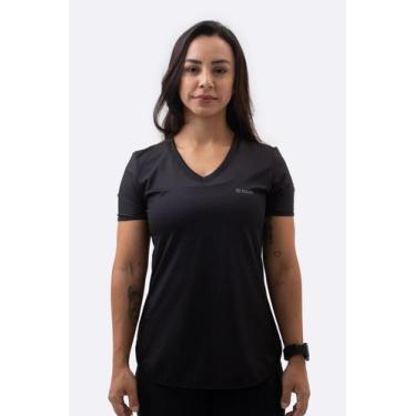 Imagem de Camiseta Dry fit Feminina Preta HUPI Smart, G, Preto
