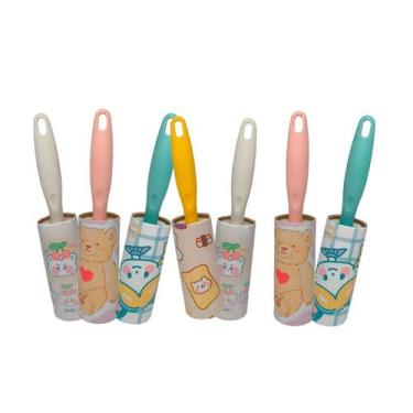 Imagem de Kit 7 Rolo Tira Pelo Adesivo Cabo 20 Folha Rolinho Remove Pelo Fio Cab