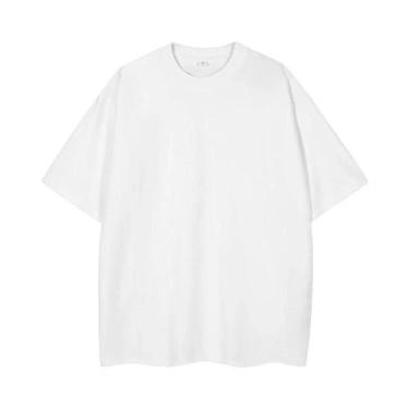 Imagem de Camiseta Masculina Oversized De Verão 260GSM Moda Coreana Manga Curta 