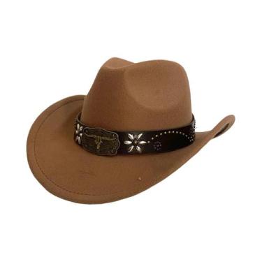 Imagem de Chapéu Cowboy de Aba Larga - Estilo Ocidental Retrô Unissex para Verão