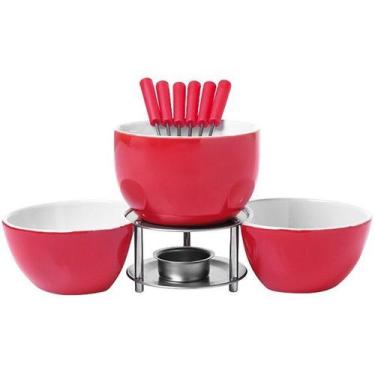 Imagem de Conjunto para Fondue 10 Peças Brinox Vermelho 1256103