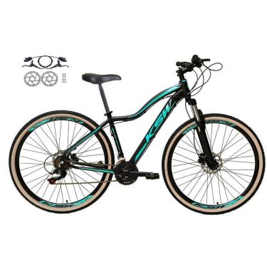 Imagem de Bicicleta Feminina Aro 29 Ksw Mwza 24v Freios a Disco Hidráulicos Garfo Suspensão Pneu...