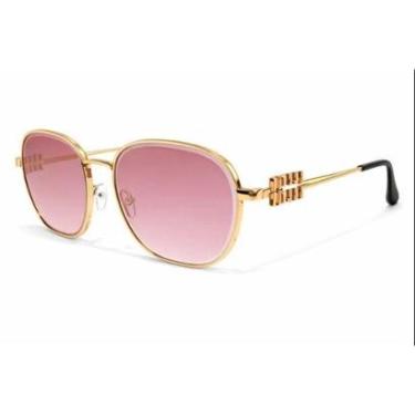 Imagem de Óculos de Sol Feminino Luxo Armação Metal Detalhe Miumiu-Unissex