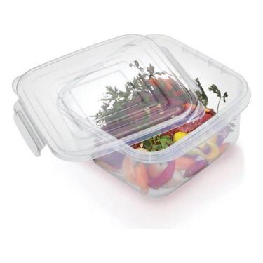 Imagem de Pote Quadrado Gg Com Travas 3,7 Litro Transparente Free Bpa - Nitron