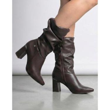 Imagem de Bota Tanara Feminina Salto Bloco Couro T9563-Feminino