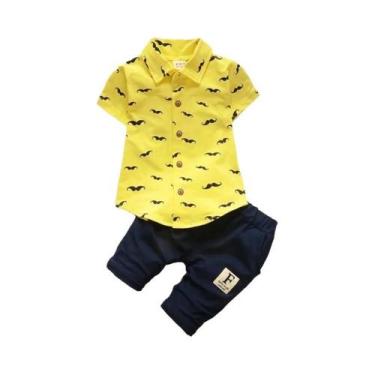 Imagem de Conjunto De Verão Para Meninos Camisa De Algodão Impressa De Manga Cur