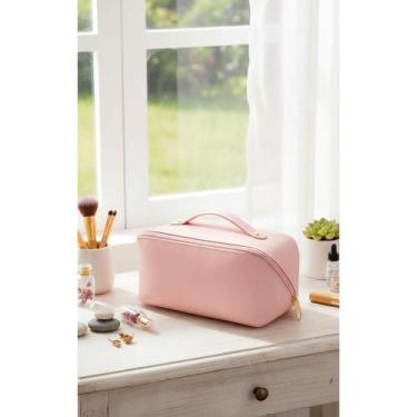 Imagem de Necessaire Grande Rosa Maquiagem Profissional Blogueirinha V - Congrat