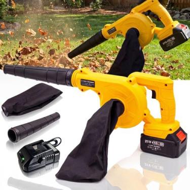 Imagem de Soprador E Aspirador De Folhas 21V Sem Fio Com Saco Coletor - Genérico