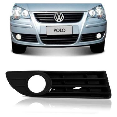 Imagem de Grade Parachoque Polo 2007 até 2012 Esquerdo Motorista Com Furo Milha 