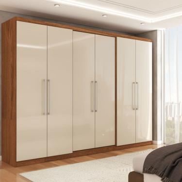 Imagem de Guarda-Roupa Casal City 6 Portas 2 Gavetas Freijó/Off - Panorama Móveis