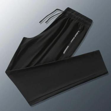 Imagem de Calças Esportivas Casuais De Verão Para Homens plus Size Em Seda Gelad