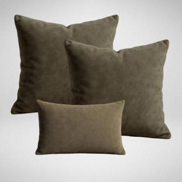 Imagem de Kit 2 Capas de Almofada 50x50cm + 1 Capa 30x50cm Suede Luxo Glamour Ca
