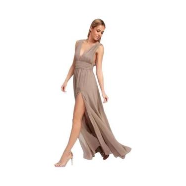 Imagem de Vestido Maxi Vermelho Sem Costas Para O Verão, Vestido Longo De Malha 