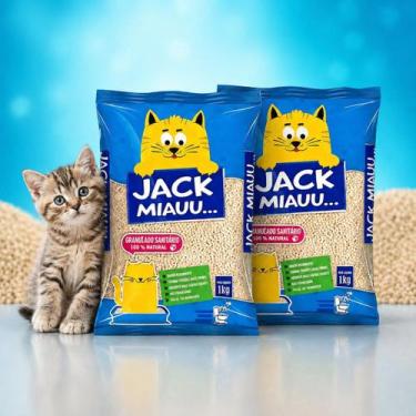 Imagem de Areia Granulada Higiênica Biodegradável Mandioca Gatos 2kg - Jack Miau