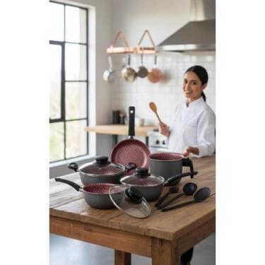 Imagem de Conjunto Panelas Antiaderente 8 Peças Chumbo Vidro - Congratulations S