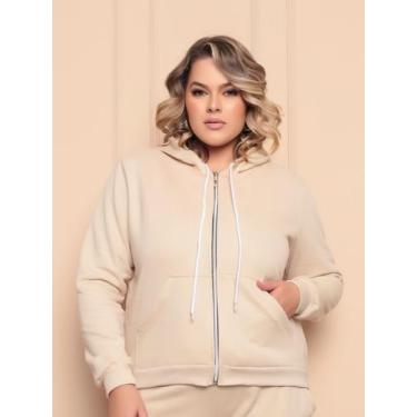 Imagem de Casaco Moletom Plus Size Feminina Com Capuz E Ziper Inverno - XIAO MOD