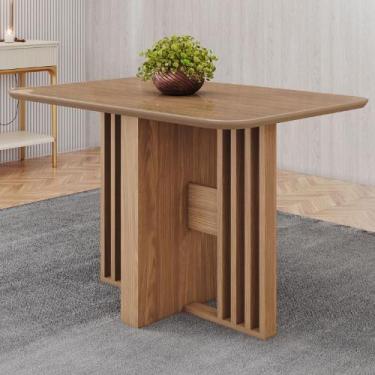 Imagem de Mesa de Jantar 4 Lugares 120cm com Vidro Zinia Nature H02 - Mpozenato
