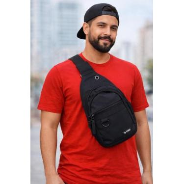 Imagem de Bolsa Transversal Masculina com Alça Ajustável COR:PRETA - CHENS, Pret