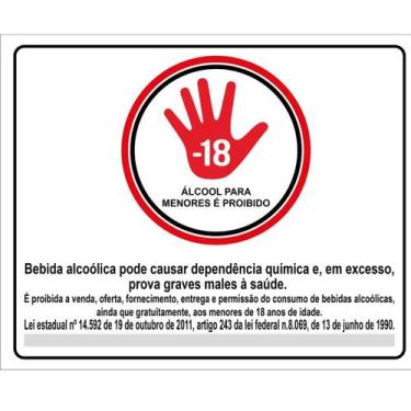 Imagem de Placas Proibido Vender Bebida Alcoolica Para Menores 18 Anos - Best