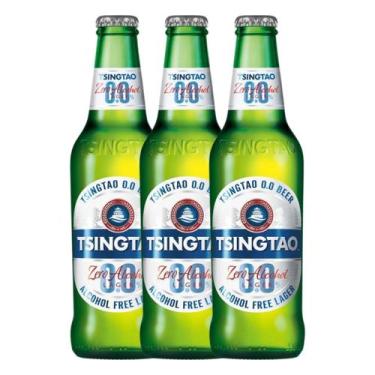 Imagem de Kit 3 Cerveja Tsingtao Zero Álcool Long Neck 330ml Garrafa
