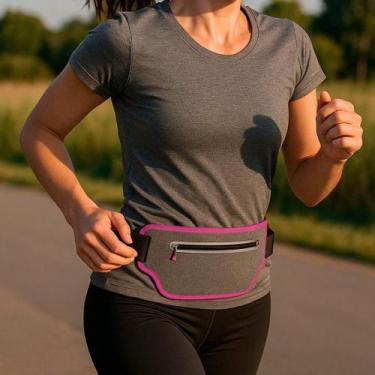 Imagem de Pochete invisivel Bolso Duplo Corrida Celular fone Exercicios Academia