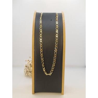 Imagem de Cordão Masculino Banhado a Ouro Elo Fígaro 29cm - Grupo Aritana Semijo